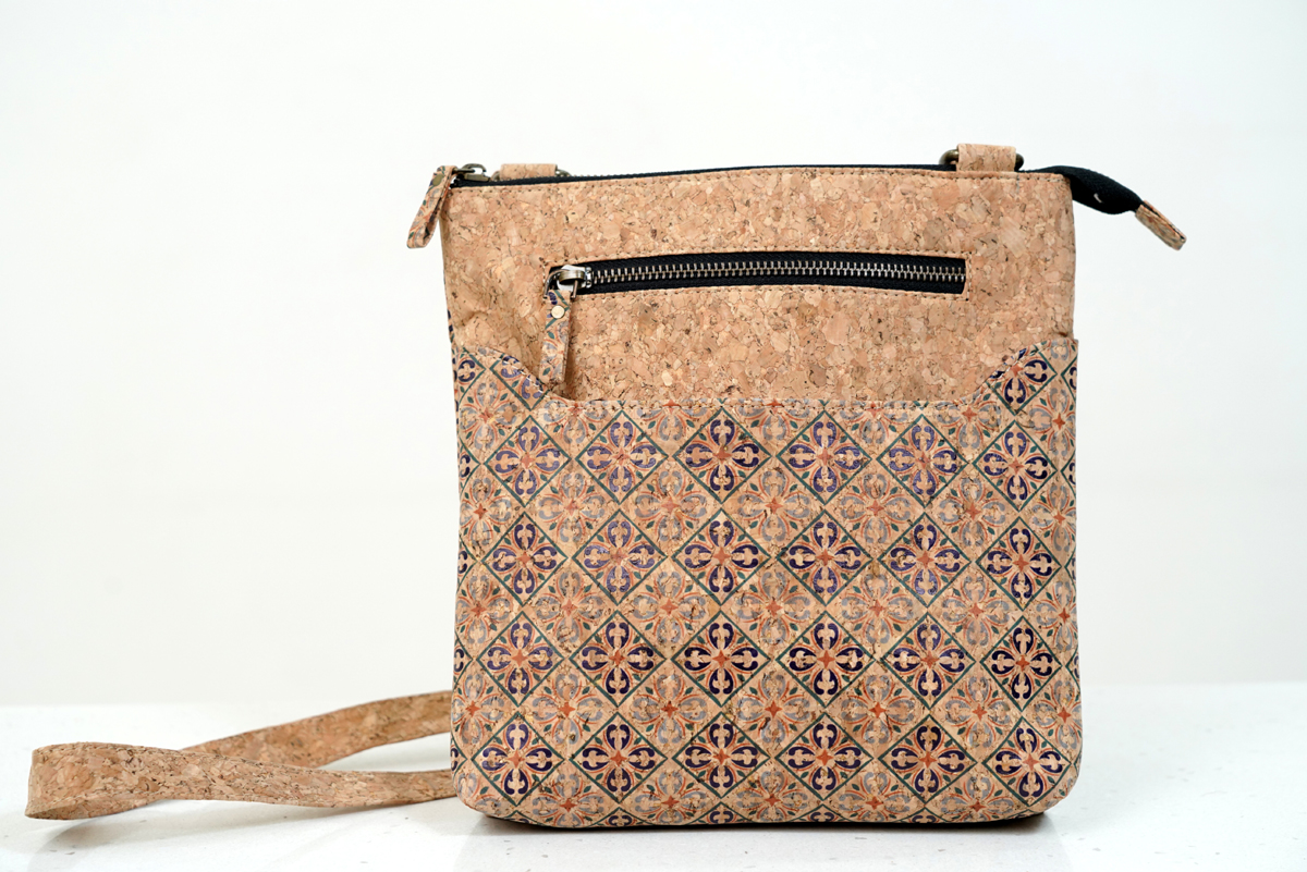 Cork Sling Bag Geometric Print