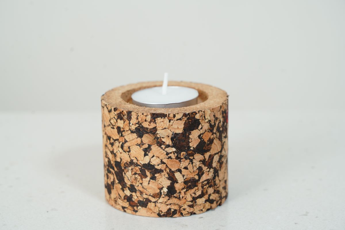 Cork Tea Light Holder Cylindrical, Set Of 2