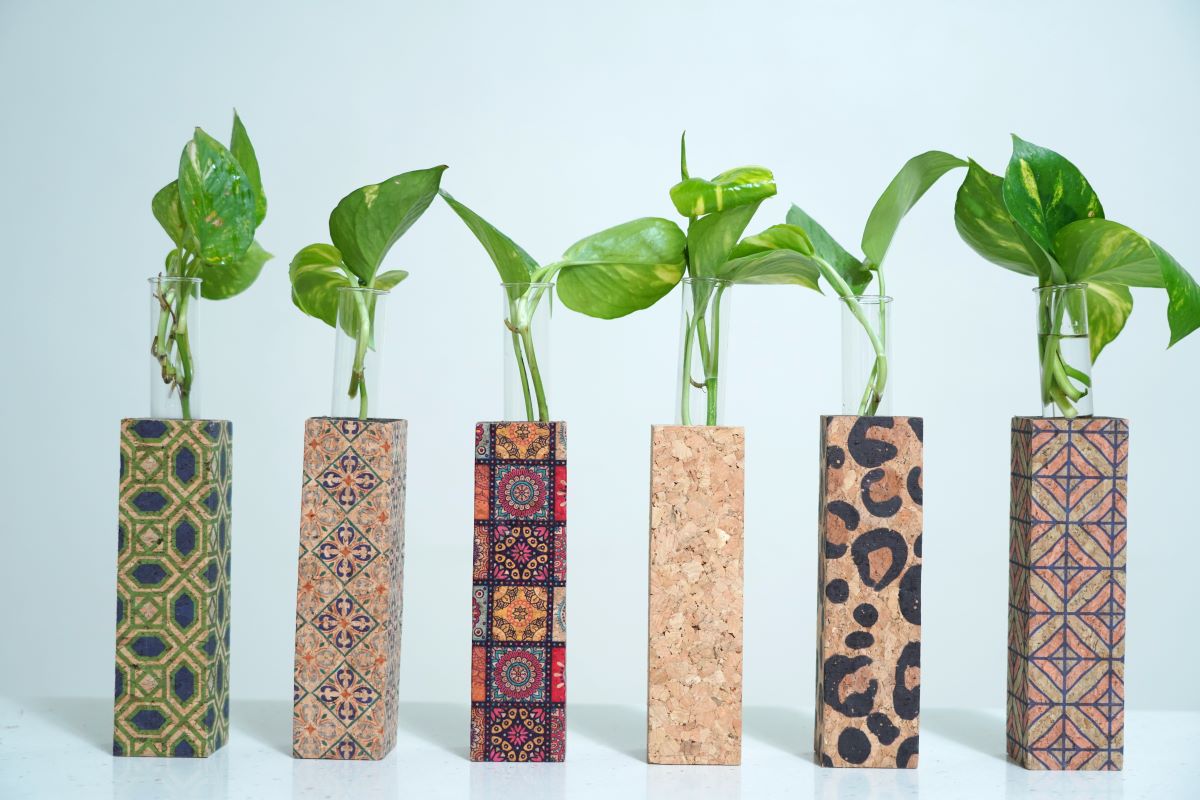 Cork Printed Tabletop Test Tube Planter