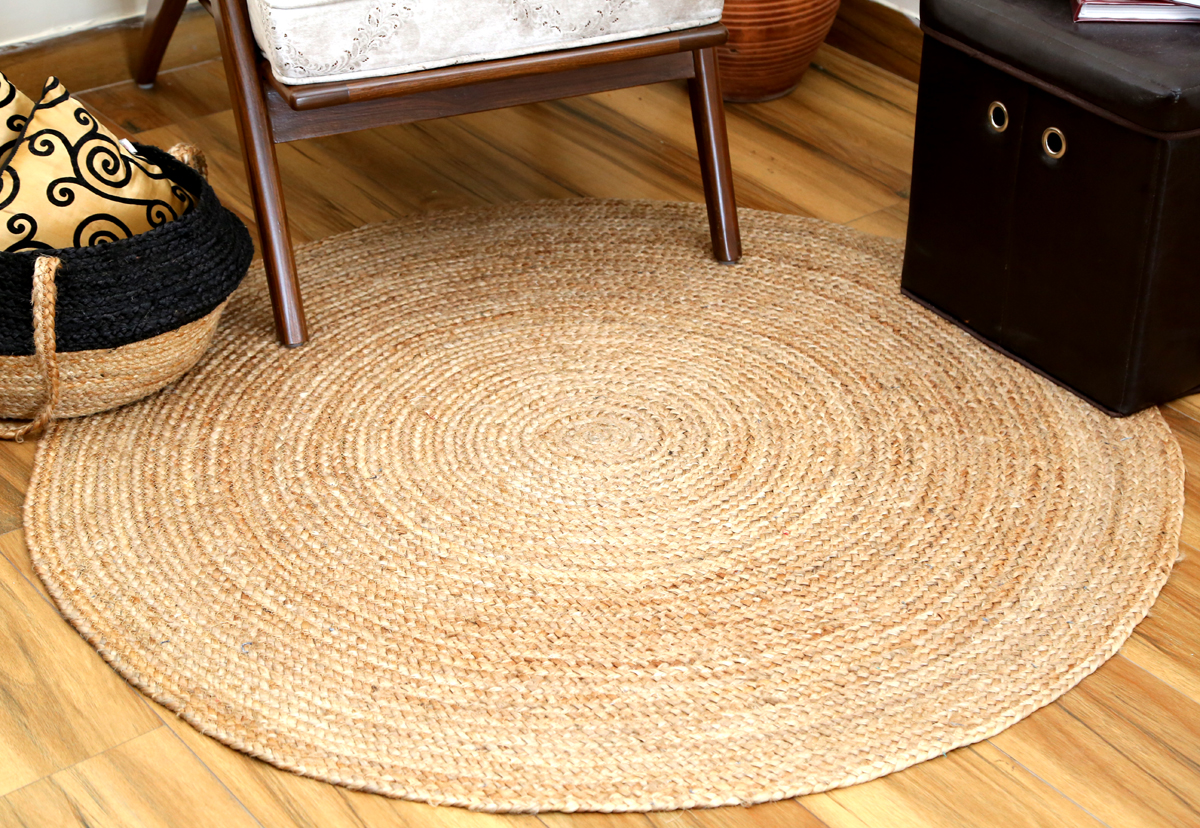 Multi Color Indian Organic 120 CM Natural Round Rug Circle Floor Mat Carpet Rugs