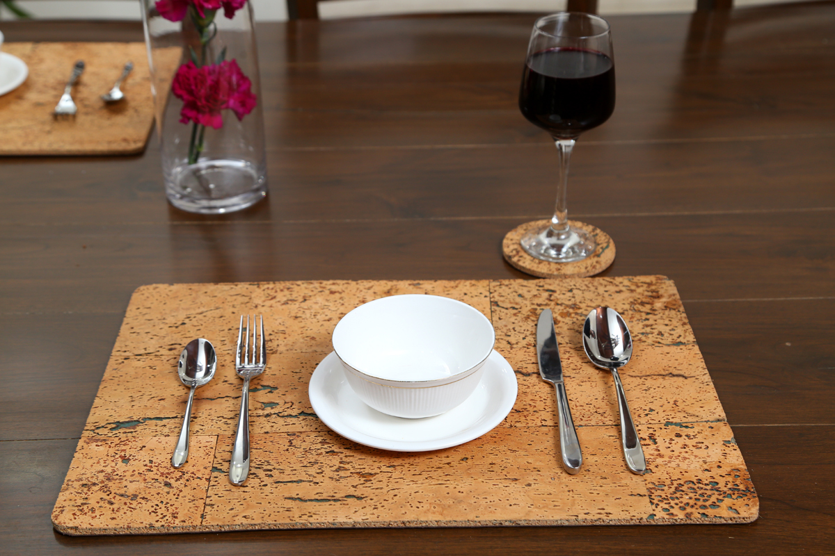 Cork Tablemats Aqua