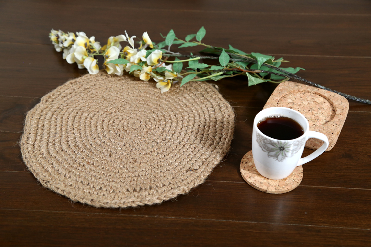 Jute Crochet Placemats Round