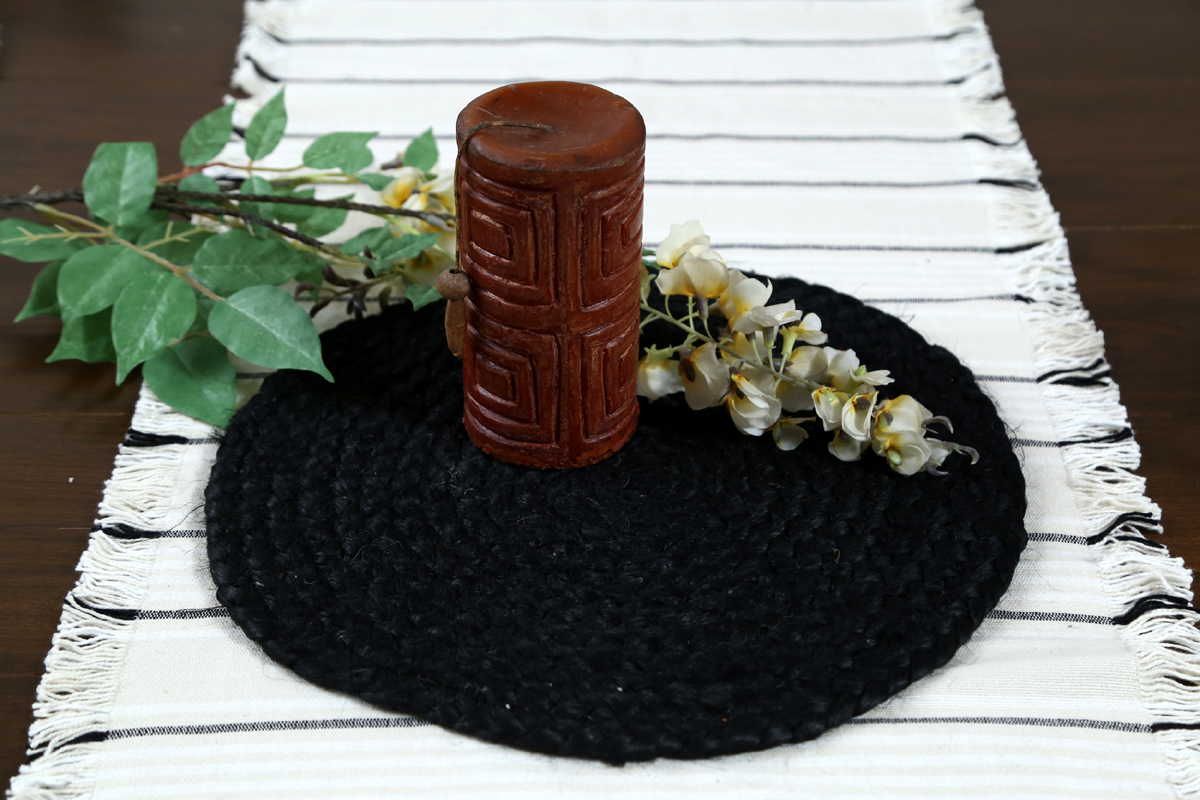 Jute Black Braided Placemats