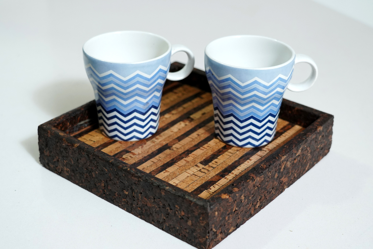 Cork Tray Square Striped