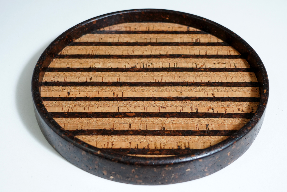 Cork Tray Round Striped