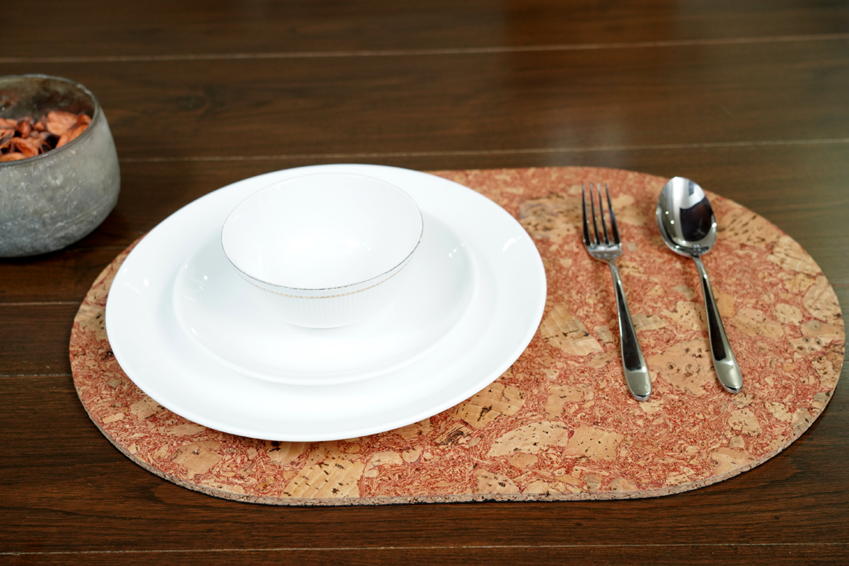 Cork Tablemats Red Oval