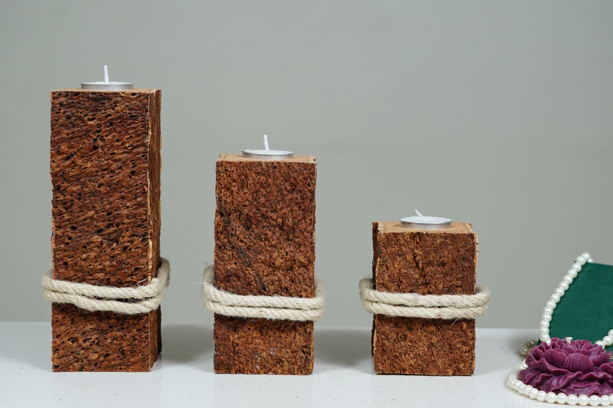 Cork Belly Tea Light Holders Set Of 3